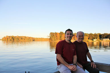 My dad and I sitting on a dock at Lake Talquin.