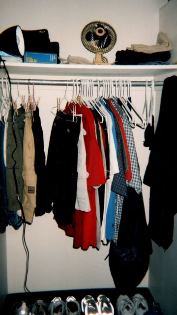 My actual closet from the Lakeside Complex at UF